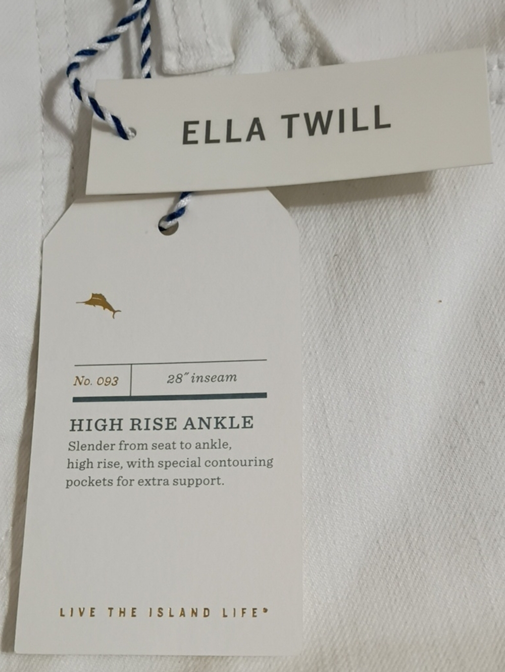 Tommy Bahama White Ella Twill High Rise Ankle Jeans Size 2/28" NWT - Picture 6 of 11